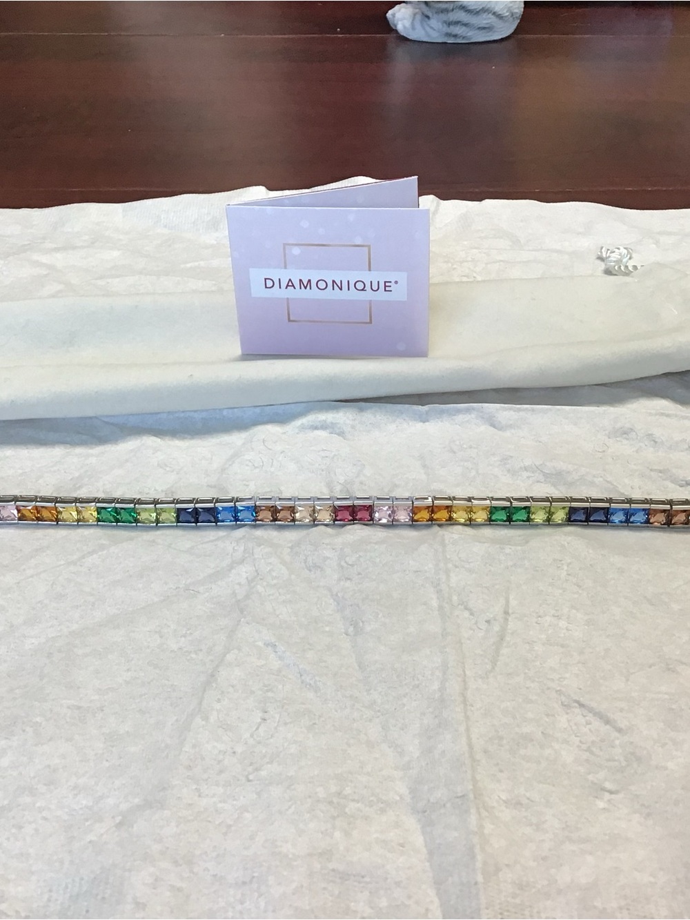 Diamonique Rainbow Multicolor Tennis Bracelet